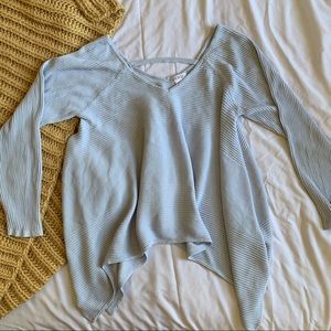 Vintage Periwinkle Ribbed Blouse